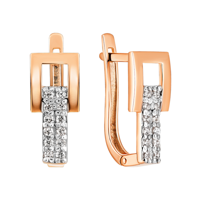 Золоті сережки з фіанітами. Артикул UG5С2070