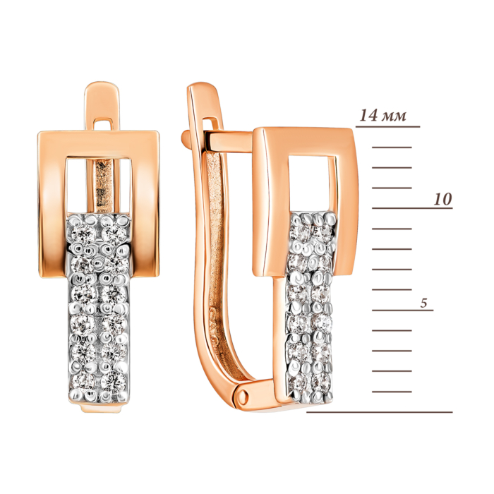 Золоті сережки з фіанітами. Артикул UG5С2070