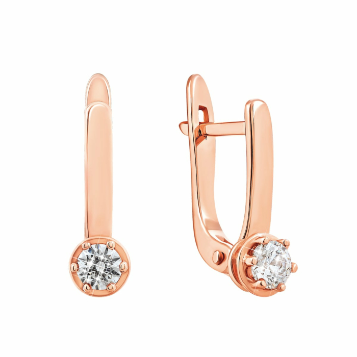 Золоті сережки з фіанітами Royal Zirconia.Артикул С4095 Royal