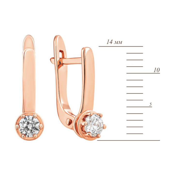 Золоті сережки з фіанітами Royal Zirconia.Артикул С4095 Royal