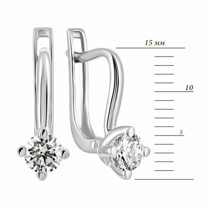 Золоті сережки з фіанітами Royal Zirconia.Артикул UG5С4215/1 Royal