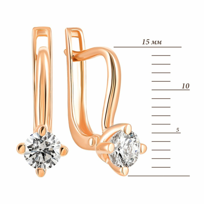 Золоті сережки з фіанітами Royal Zirconia.Артикул UG5С4215 Royal