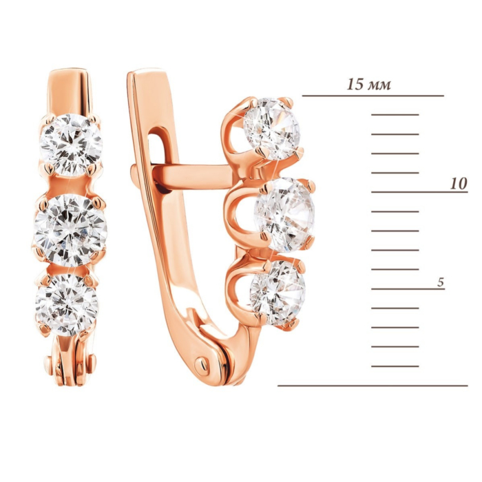 Золотые серьги с фианитами. Артикул UG5СВ1127и