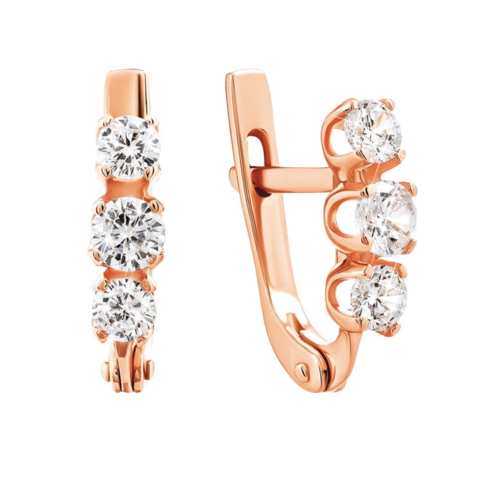 Золотые серьги с фианитами. Артикул UG5СВ1127и