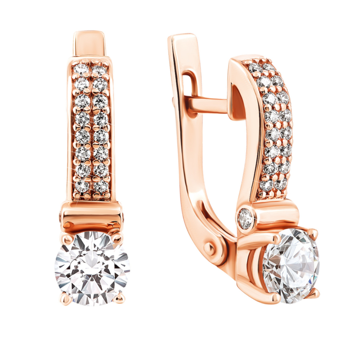 Золоті сережки з фіанітами. Артикул UG5СВ1129и