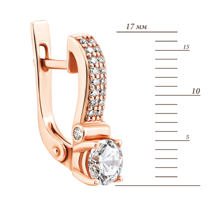 Золоті сережки з фіанітами. Артикул UG5СВ1129и