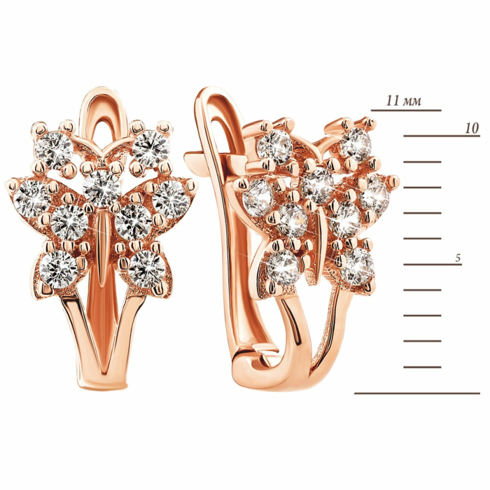 Золоті сережки з фіанітами. Артикул UG5СВ233и