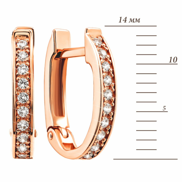 Золотые серьги с фианитами. Артикул UG5СВ245и