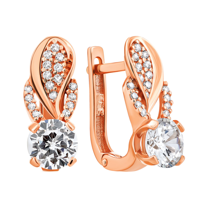 Золоті сережки з фіанітами. Артикул UG5СВ247(2)ви