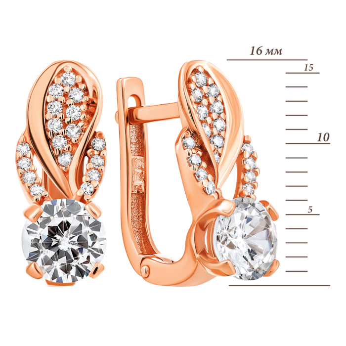 Золоті сережки з фіанітами. Артикул UG5СВ247(2)ви