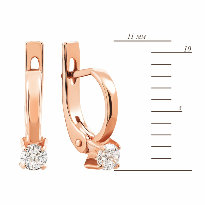 Золоті сережки з фіанітами. Артикул UG5СВ473и