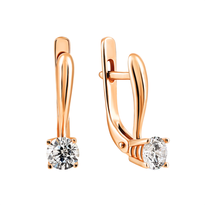 Золоті сережки з фіанітами. Артикул UG5СВ803и