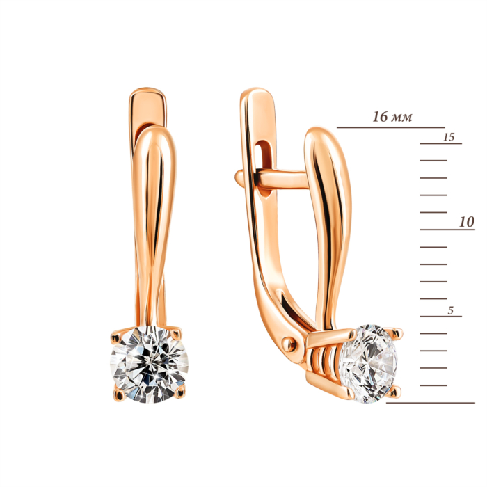 Золоті сережки з фіанітами. Артикул UG5СВ803и