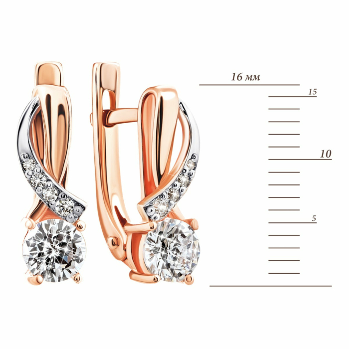 Золоті сережки з фіанітами. Артикул UG5СВ941и