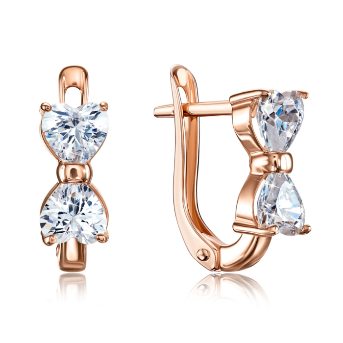 Золотые серьги с фианитами S. Артикул 22000/01/0/1686