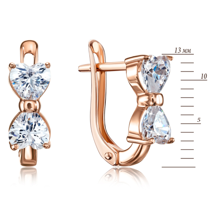 Золотые серьги с фианитами S. Артикул 22000/01/0/1686