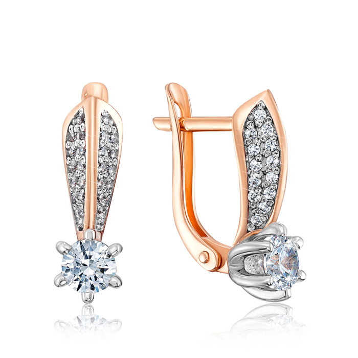 Золотые серьги с фианитами S. Артикул 22073/01/1/1159