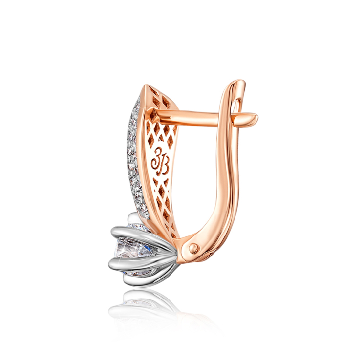 Золотые серьги с фианитами S. Артикул 22073/01/1/1159