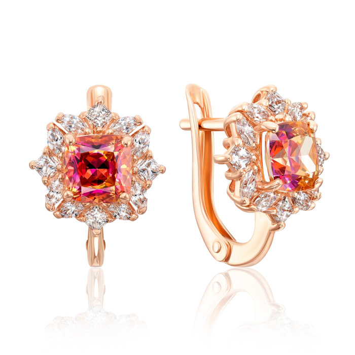 Золоті сережки з фіанітами S. Артикул 22451/01/0/3136