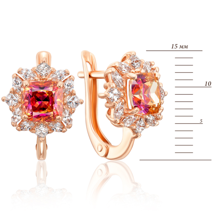 Золоті сережки з фіанітами S. Артикул 22451/01/0/3136