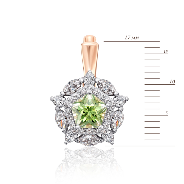 Золоті сережки з фіанітами S. Артикул 22454/01/1/3155