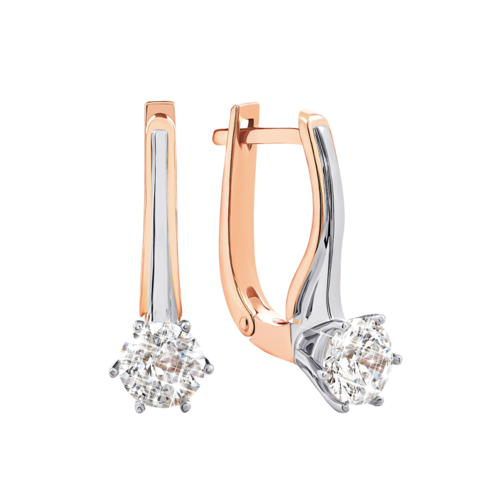 Золоті сережки з фіанітами S Zirconia. Артикул UG5С4055Sw