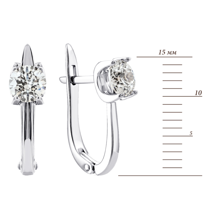 Золоті сережки з фіанітами S Zirconia. Артикул UG5С4179/1 Sw