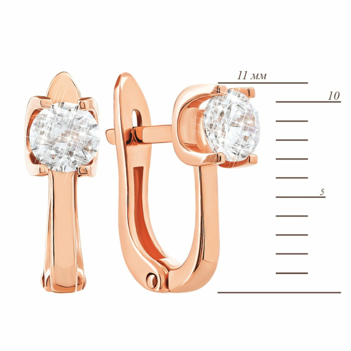 Золоті сережки з фіанітами Royal Zirconia. Артикул UG5С4189 Royal