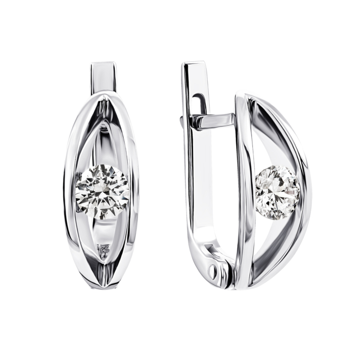 Золотые серьги с фианитами S Zirconia. Артикул UG5С4214/1 Sw