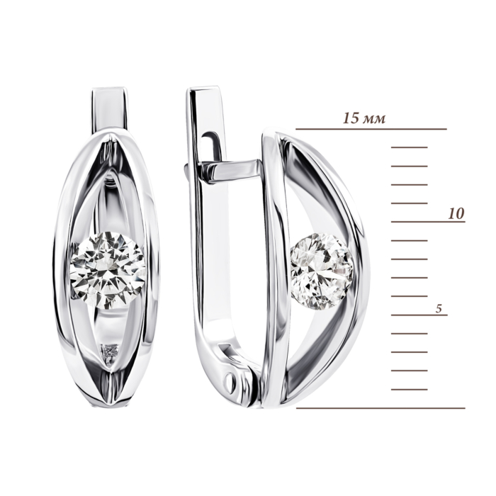 Золотые серьги с фианитами S Zirconia. Артикул UG5С4214/1 Sw