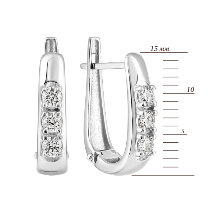 Золоті сережки з фіанітами S Zirconia. Артикул UG5С4250/1 Sw
