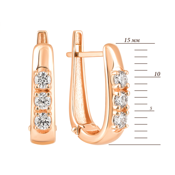 Золотые серьги с фианитами S Zirconia. Артикул UG5С4250 Sw