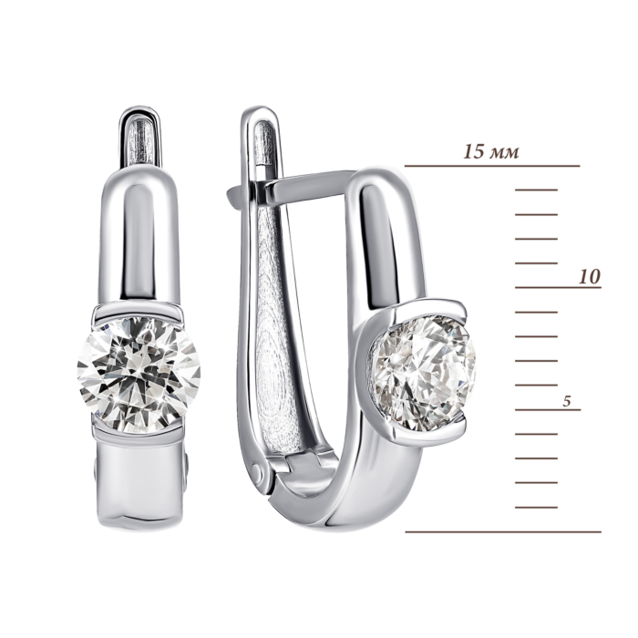 Золоті сережки з фіанітами S Zirconia. Артикул UG5С4252/1 Sw
