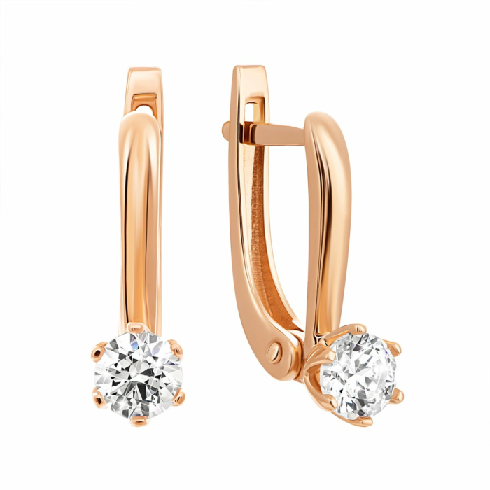 Золотые серьги с фианитами Royal Zirconia. Артикул UG5С4291 Royal