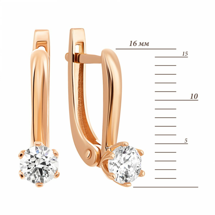 Золотые серьги с фианитами Royal Zirconia. Артикул UG5С4291 Royal