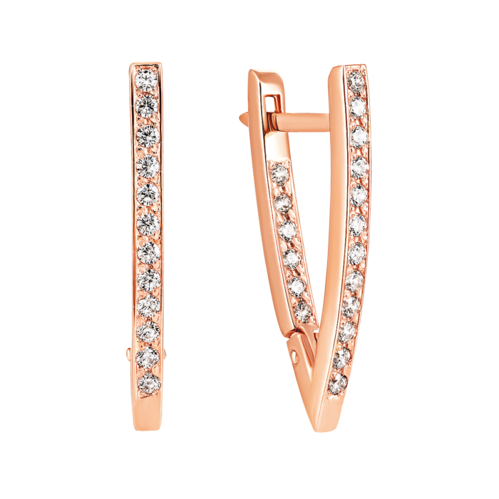 Золоті сережки з фіанітами. Артикул UG5С 066