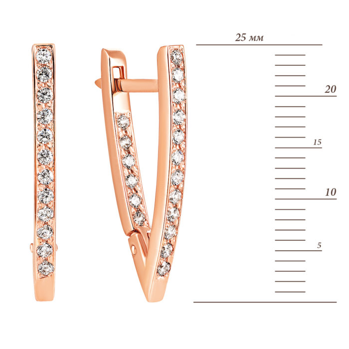 Золоті сережки з фіанітами. Артикул UG5С 066