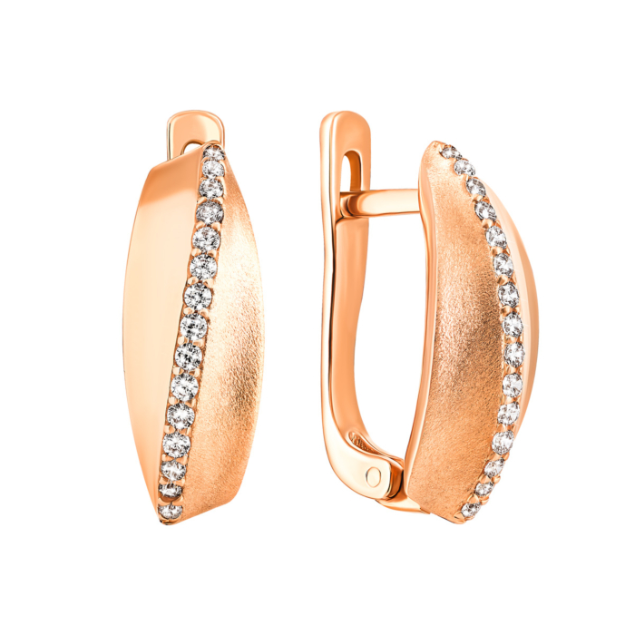 Золоті сережки з фіанітами. Артикул UG5с044