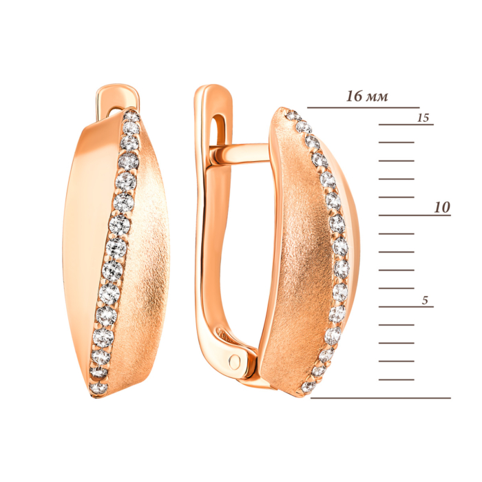 Золоті сережки з фіанітами. Артикул UG5с044