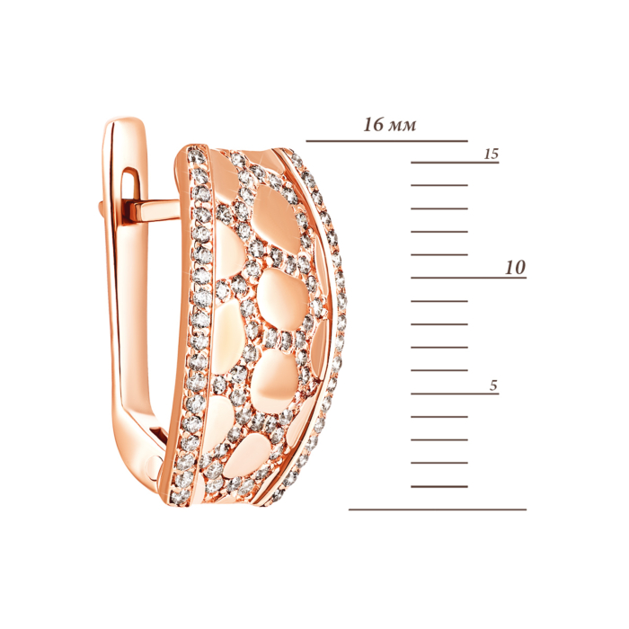 Золотые серьги с фианитами. Артикул UG5с181