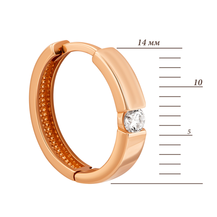 Золоті сережки-конго з фіанітом.Артикул UG52111025501