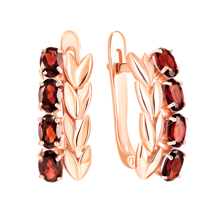 Золоті сережки з гранатом. Артикул UG5с658пр