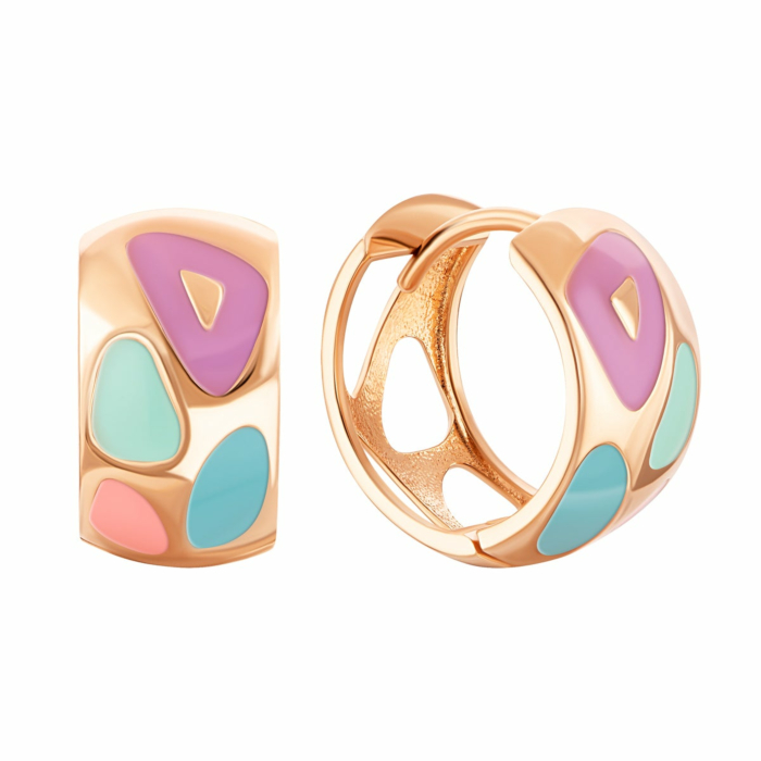 Золотые серьги-конго с эмалью. Артикул UG52/40/047