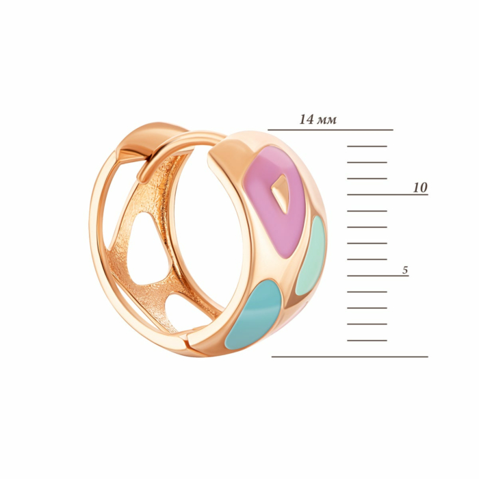 Золотые серьги-конго с эмалью. Артикул UG52/40/047