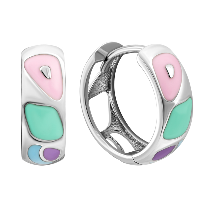 Золотые серьги с эмалью.Артикул UG52/40/082/1