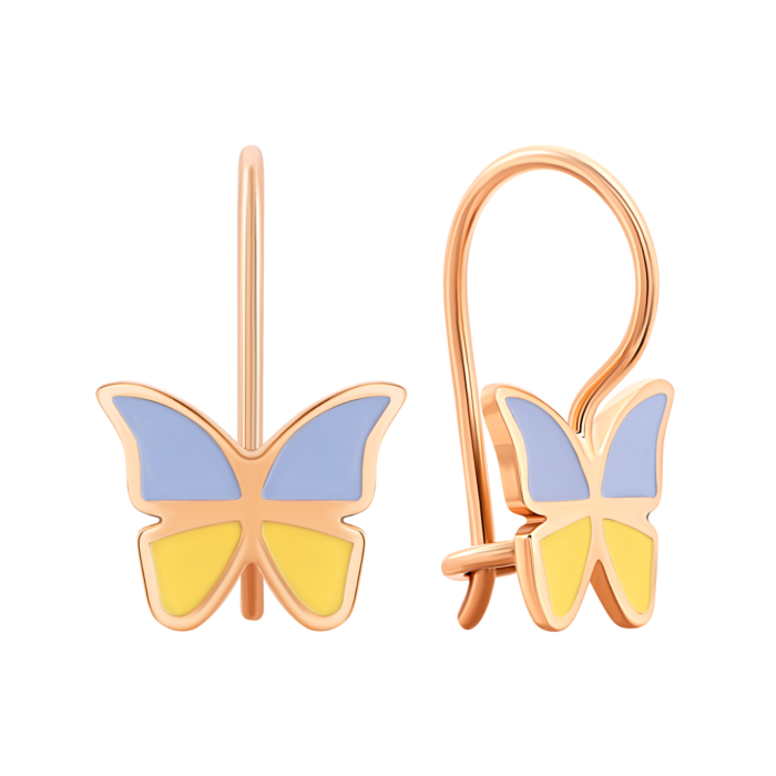 Золотые серьги с эмалью.Артикул UG5210953310101