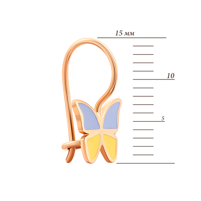 Золоті сережки з емаллю.Артикул UG5210953310101