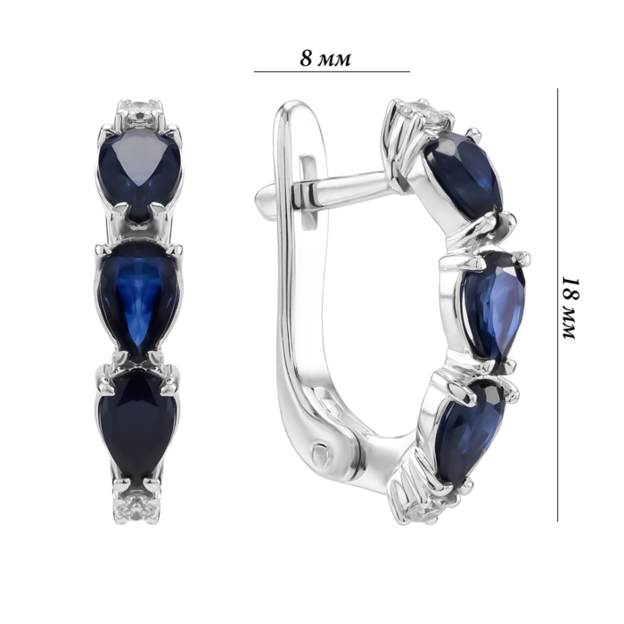 Золотые серьги с сапфирами и бриллиантами. Артикул UG523497/1SAPH