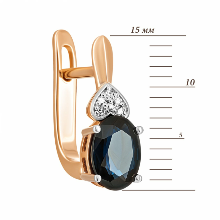 Золоті сережки з сапфірами і діамантами. Артикул UG5520014/01/1/10528