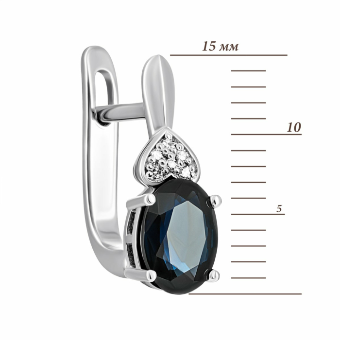 Золоті сережки з сапфірами і діамантами. Артикул UG5520014/02/1/10528